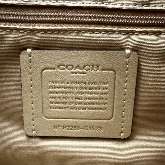 Coach Pennie Shoulder Bag Signature Coated Canvas Refined Pebbled Leather C1523 - Picture 12 of 14